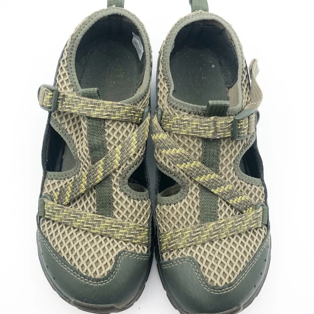 CHACO Odyssey Sport Hiking Olive Green Mesh Sandals Youth 4 Outdoor Activewear